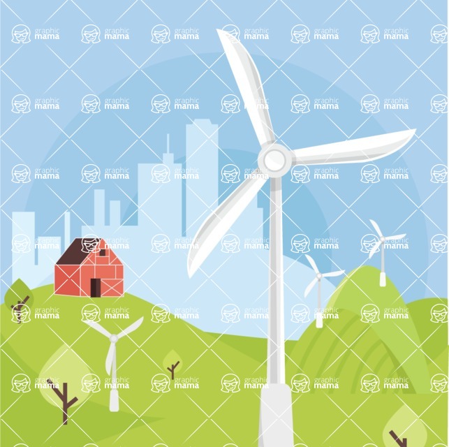 Nature Backgrounds, Patterns and Frames Themed Graphic Collection - Green Energy Ecology Background